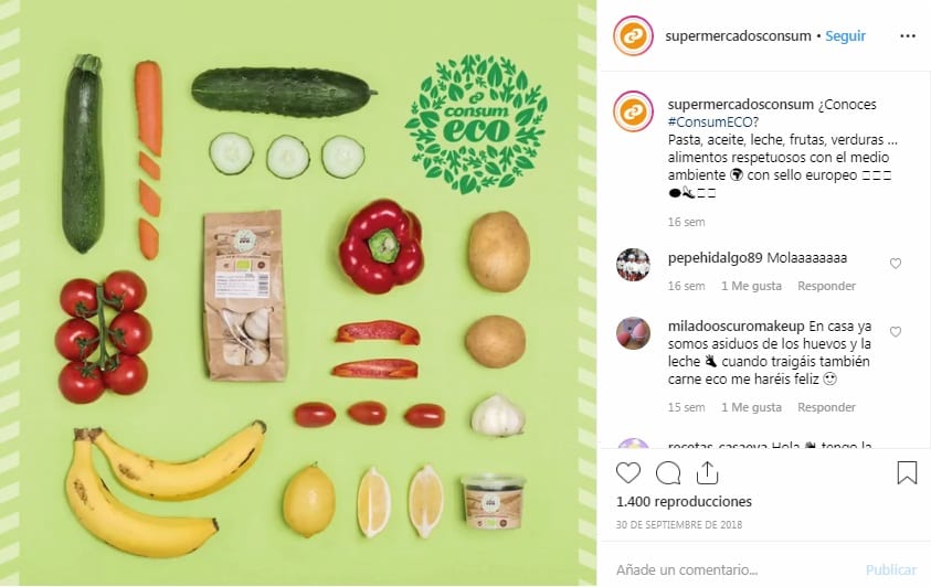 Canal Instagram, Supermercados Consum